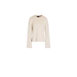Theory Cashmere Wool Blend Bouclé Knit Sweater Beige Long Sleeve Small Women's